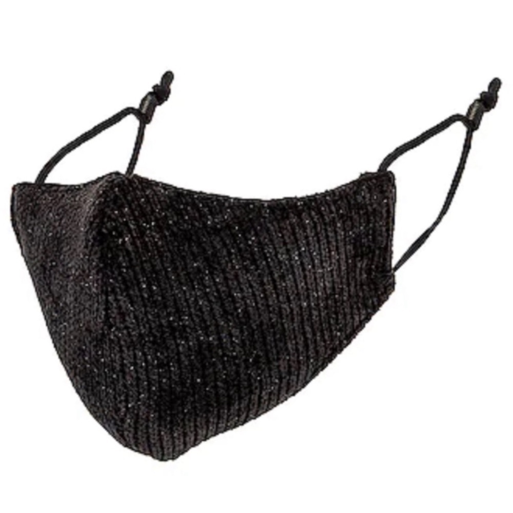 LELE SADOUGHI • Black Lurex Silver Luxury Face Mask